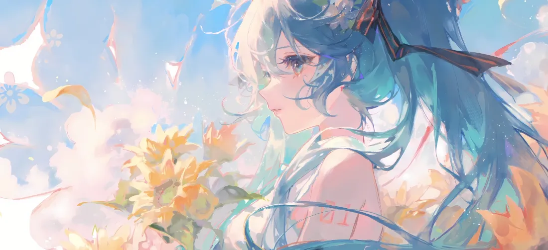 5k初音未来壁纸|向日葵背景图片 - 蓝发少女「哲风壁纸」 5k初音未来壁纸|向日葵背景图片 - 蓝发少女「哲风壁纸」