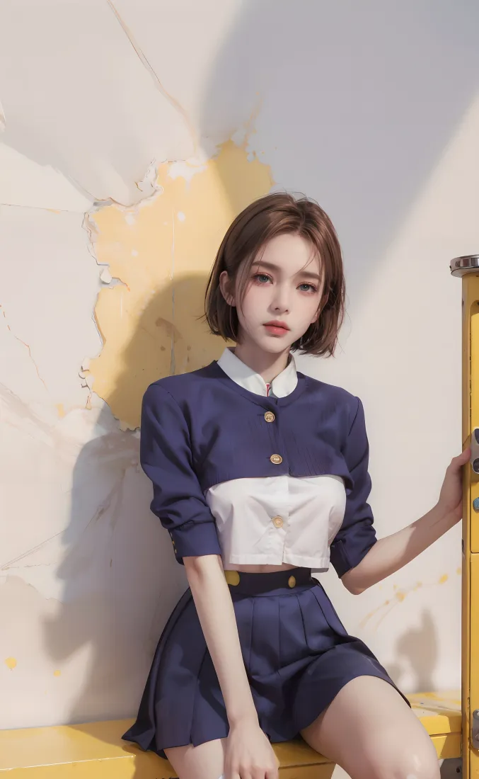 短发女生手机壁纸|蓝白上衣背景图片 - 深蓝短裙「哲风壁纸」 短发女生手机壁纸|蓝白上衣背景图片 - 深蓝短裙「哲风壁纸」