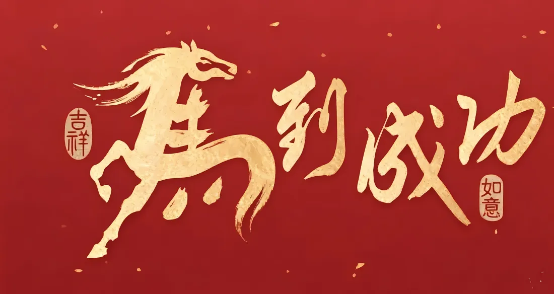 5k马到成功壁纸｜红色背景图片 - 吉祥如意「哲风壁纸」