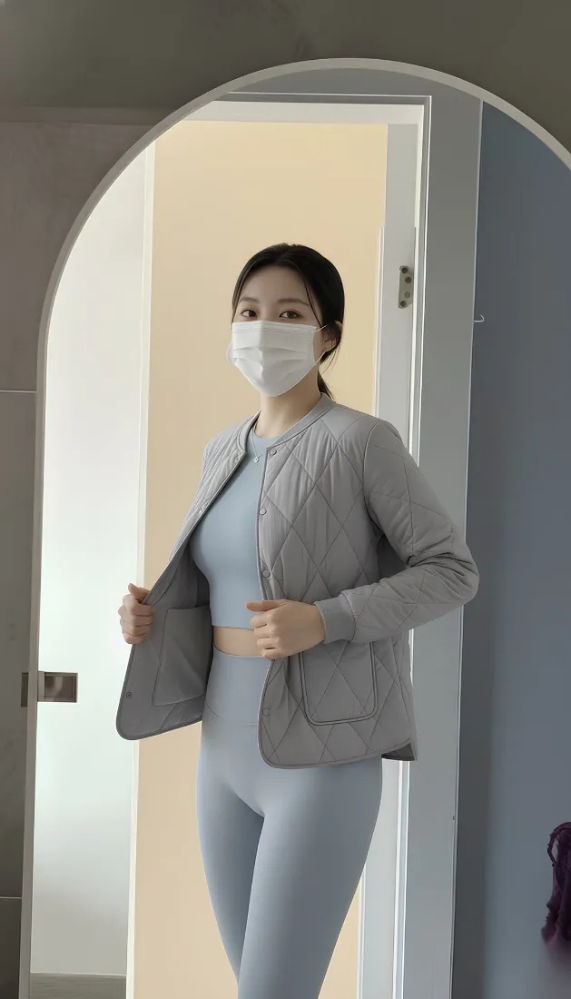 女性穿搭手机壁纸|室内背景图片 - 灰色外套「哲风壁纸」 女性穿搭手机壁纸|室内背景图片 - 灰色外套「哲风壁纸」