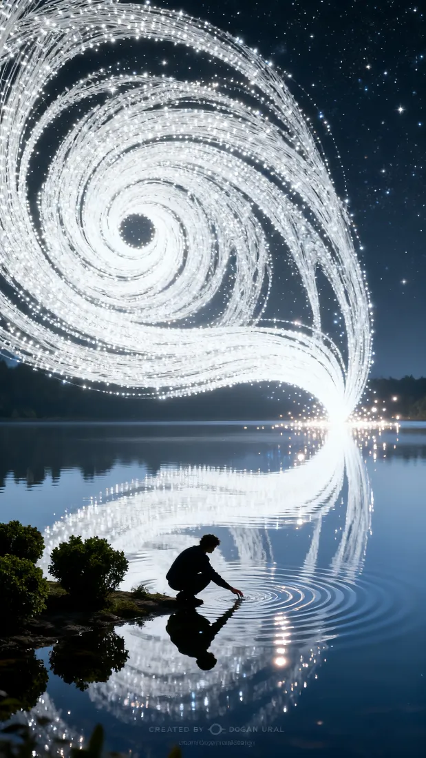 4k夜晚壁纸 - 星空 - 科幻 - 湖泊「哲风壁纸」