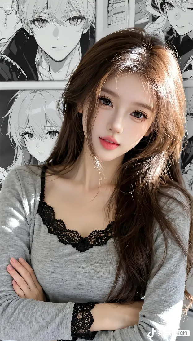 长发美女手机壁纸|动漫插画背景图片 - 灰色蕾丝上衣「哲风壁纸」 长发美女手机壁纸|动漫插画背景图片 - 灰色蕾丝上衣「哲风壁纸」