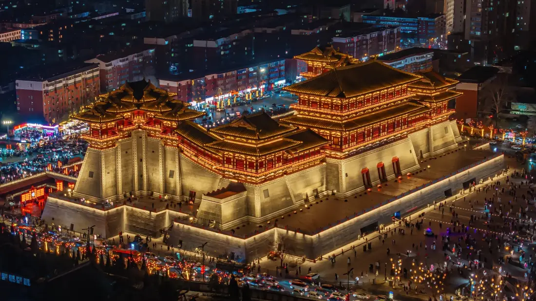 应天门壁纸｜夜景背景图片 - 洛阳历史建筑「哲风壁纸」
