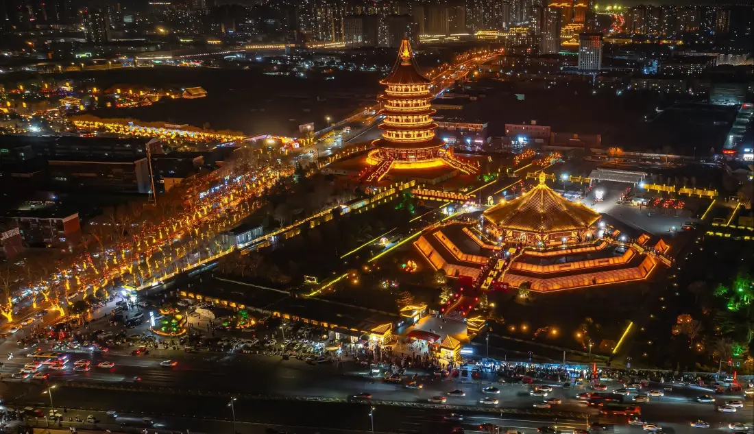 隋唐洛阳城壁纸｜夜景背景图 - 城市古建筑「哲风壁纸」