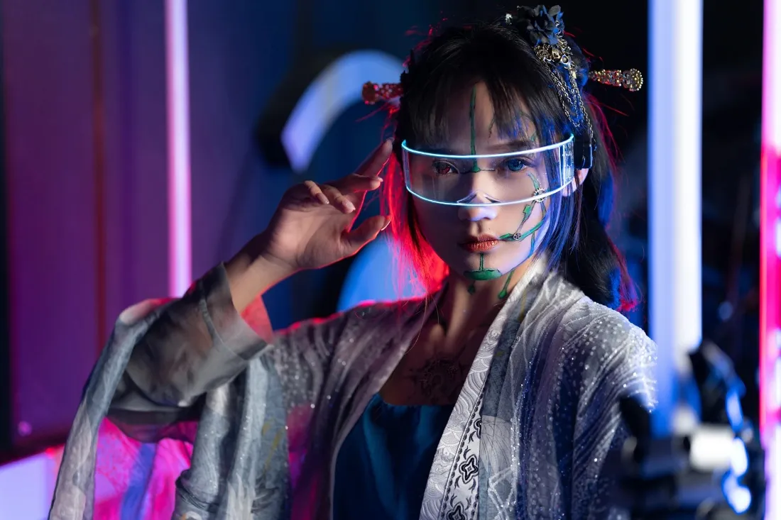 赛博古风美女壁纸｜未来科技背景 - 机器「哲风壁纸」
