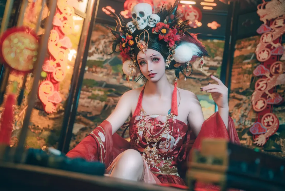 年兽壁纸|除夕背景图片 - 古风红衣女子传统服饰「哲风壁纸」 年兽壁纸|除夕背景图片 - 古风红衣女子传统服饰「哲风壁纸」