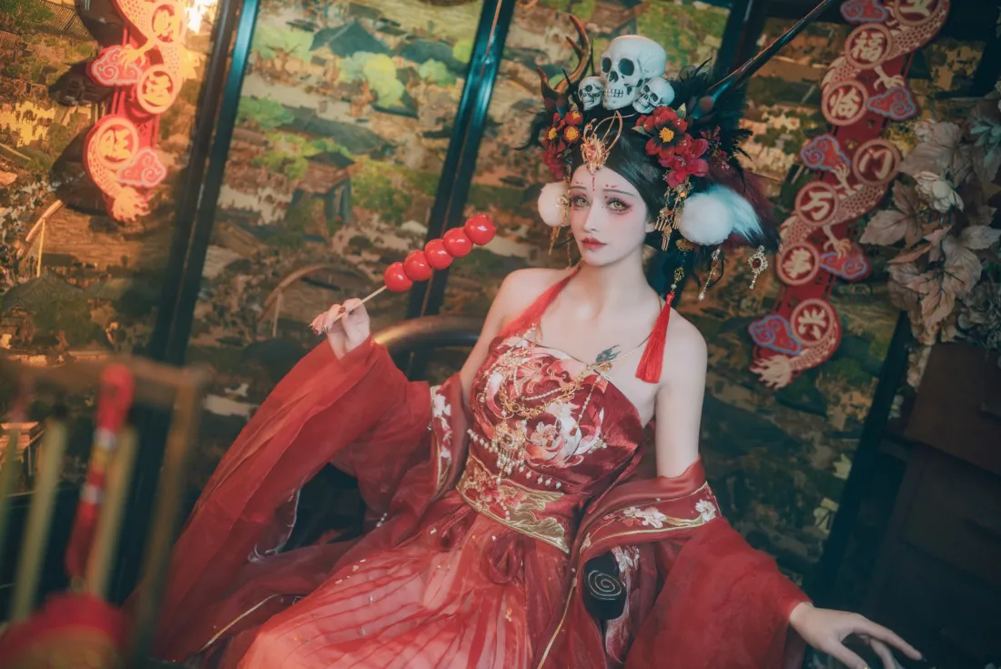 古风美女壁纸|红色汉服背景图 - 除夕年兽「哲风壁纸」 古风美女壁纸|红色汉服背景图 - 除夕年兽「哲风壁纸」