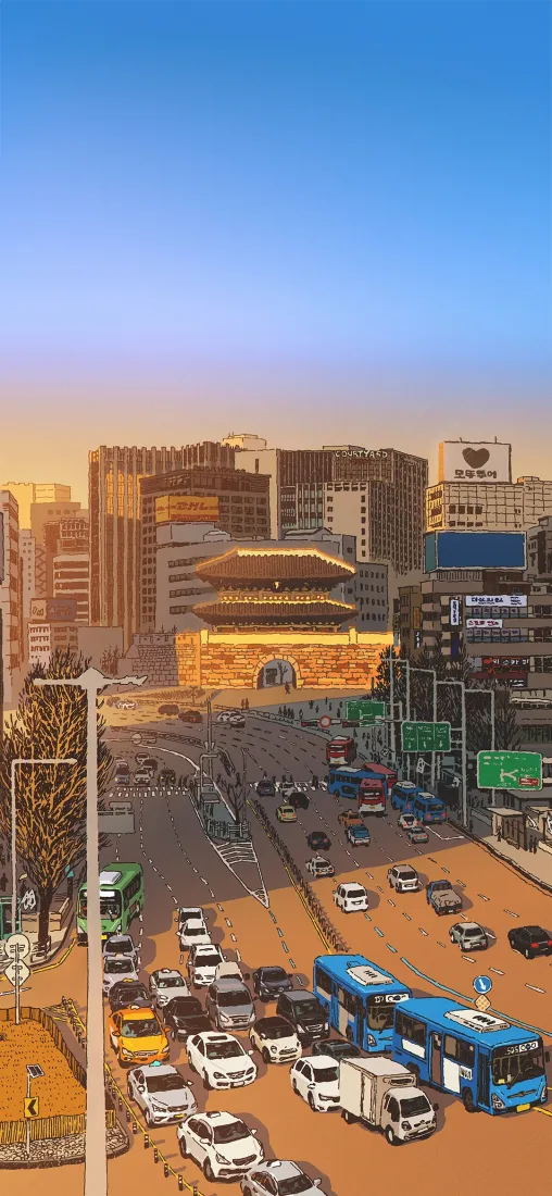 漫画城市道路手机壁纸|黄昏背景 - 简约都市街景「哲风壁纸」 漫画城市道路手机壁纸|黄昏背景 - 简约都市街景「哲风壁纸」