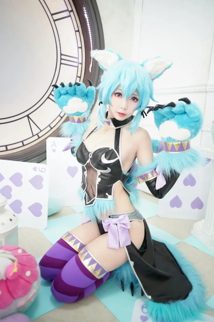 猫耳娘手机壁纸|动漫背景图片 - 蓝发cosplay性感角色「哲风壁纸」 猫耳娘手机壁纸|动漫背景图片 - 蓝发cosplay性感角色「哲风壁纸」