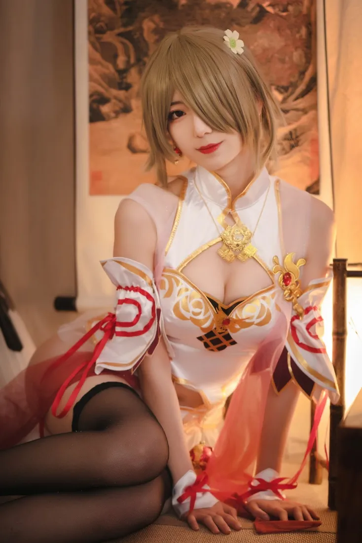 古风cosplay手机壁纸｜古风背景 - 黑丝旗袍女性角色「哲风壁纸」