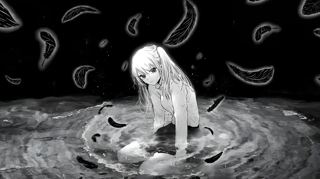 2k二次元少女壁纸|湖水背景 - 羽毛黑白「哲风壁纸」 2k二次元少女壁纸|湖水背景 - 羽毛黑白「哲风壁纸」