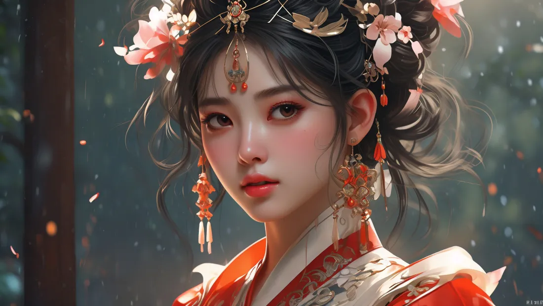 3k红衣古装美女壁纸|古风背景图片 - 汉服民族红「哲风壁纸」 3k红衣古装美女壁纸|古风背景图片 - 汉服民族红「哲风壁纸」