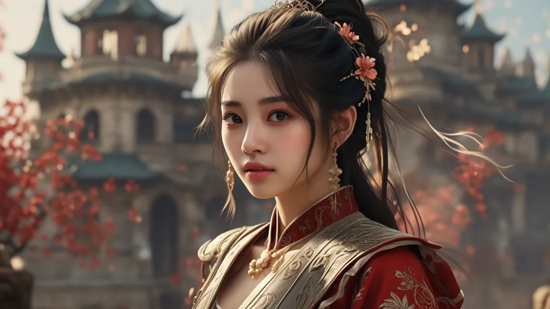 3k古装美女壁纸|古风建筑背景图 - 汉服红衣「哲风壁纸」 3k古装美女壁纸|古风建筑背景图 - 汉服红衣「哲风壁纸」