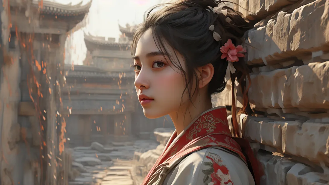 3k古装美女壁纸|古风街道背景图片 - 红花发髻「哲风壁纸」 3k古装美女壁纸|古风街道背景图片 - 红花发髻「哲风壁纸」