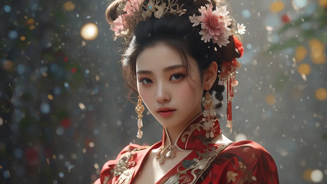3k红衣古风AI美女壁纸|古典背景图片 - 花饰「哲风壁纸」 3k红衣古风AI美女壁纸|古典背景图片 - 花饰「哲风壁纸」