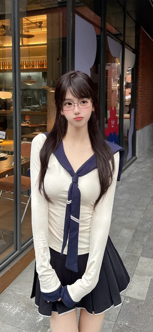 水手服美女手机壁纸|街道背景图 - 黑色短裙「哲风壁纸」 水手服美女手机壁纸|街道背景图 - 黑色短裙「哲风壁纸」