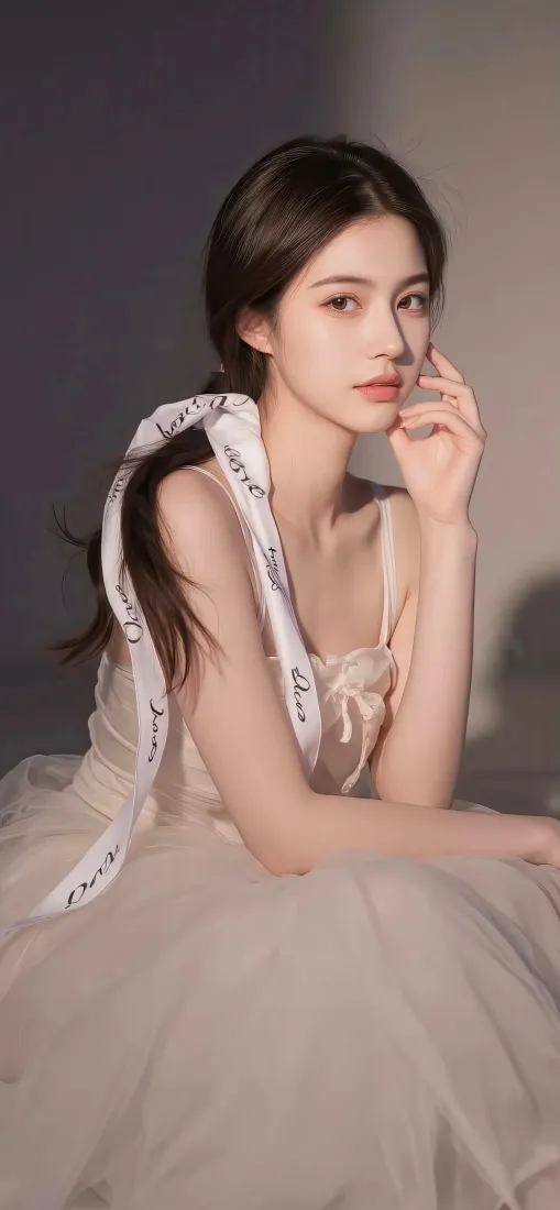 纱裙美女手机壁纸｜室内背景图片 - 优雅气质美女「哲风壁纸」