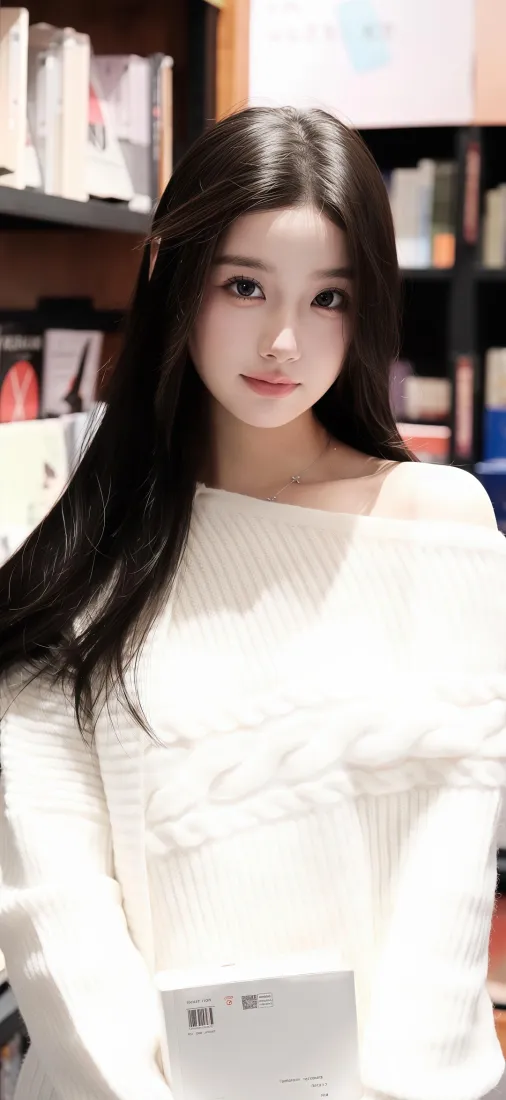 白衣美女Ios手机壁纸|书架背景图 - 长发「哲风壁纸」 白衣美女Ios手机壁纸|书架背景图 - 长发「哲风壁纸」