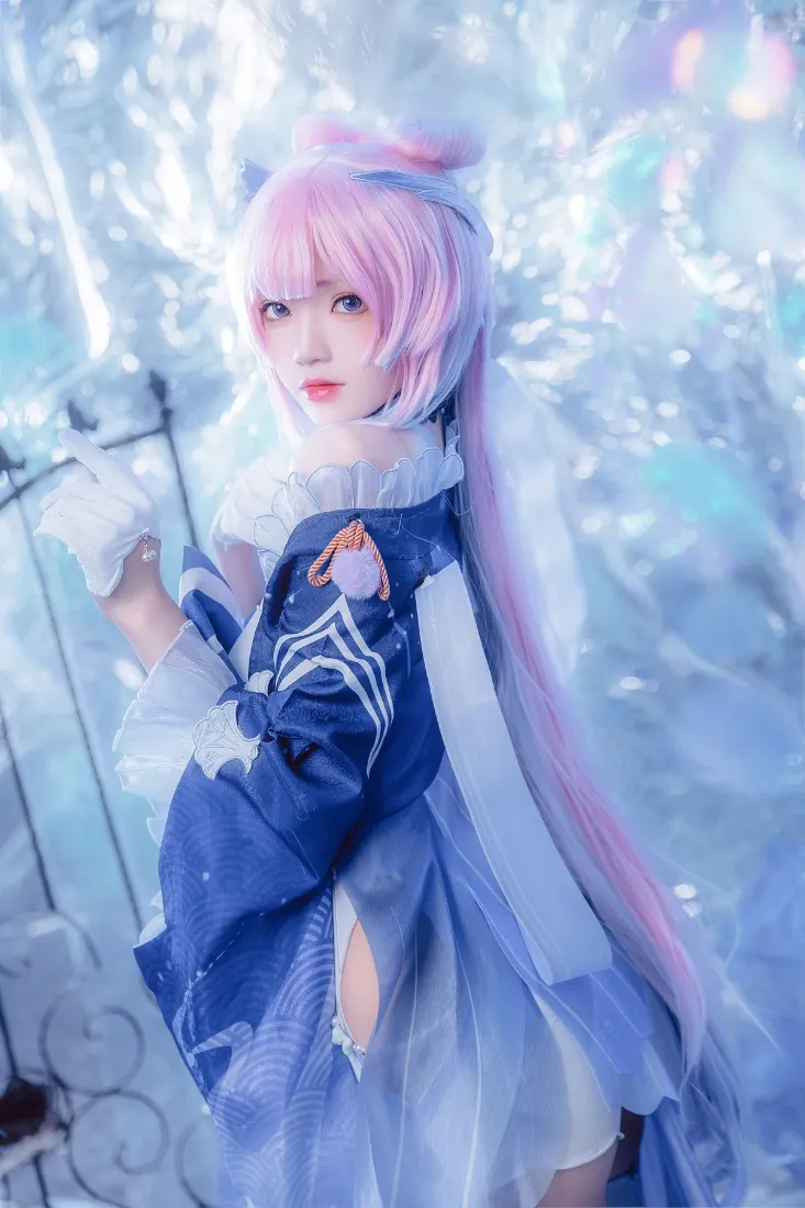 cosplay手机壁纸|冰晶背景图片 - 粉色长发少女「哲风壁纸」 cosplay手机壁纸|冰晶背景图片 - 粉色长发少女「哲风壁纸」