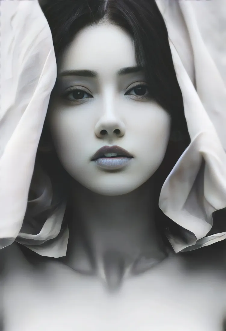黑白人像手机壁纸|灰调背景 - 黄种女性肖像「哲风壁纸」 黑白人像手机壁纸|灰调背景 - 黄种女性肖像「哲风壁纸」