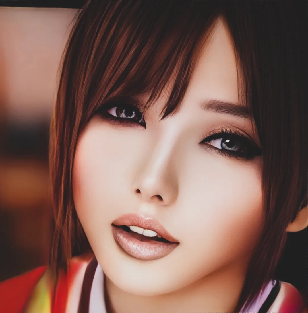 黄种人肖像手机壁纸｜红色服饰背景 - 女性「哲风壁纸」