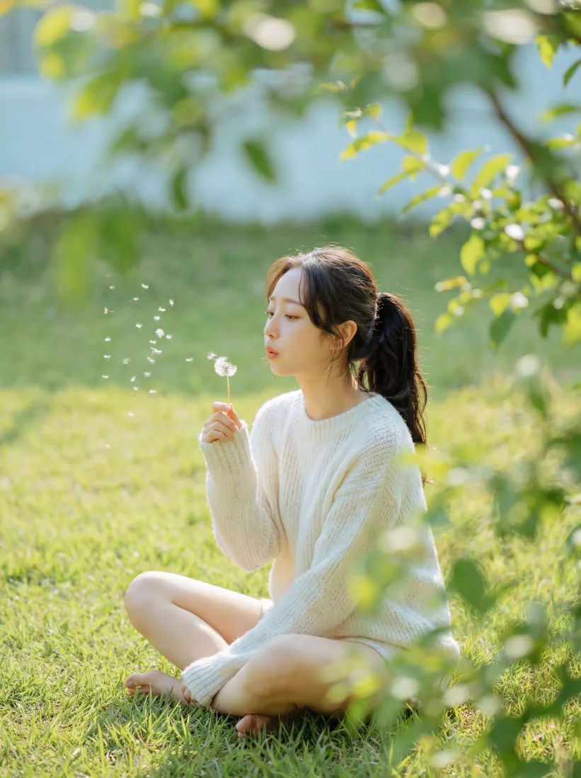 自然风景手机壁纸|绿色草地背景图片 - 女孩吹蒲公英「哲风壁纸」 自然风景手机壁纸|绿色草地背景图片 - 女孩吹蒲公英「哲风壁纸」
