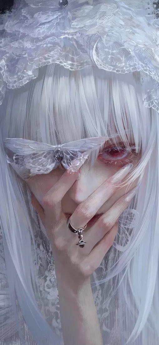 白发少女手机壁纸|蕾丝蝴蝶眼罩背景图片 - 清冷氛围感「哲风壁纸」 白发少女手机壁纸|蕾丝蝴蝶眼罩背景图片 - 清冷氛围感「哲风壁纸」