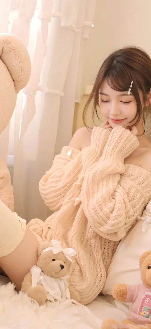 甜系美女手机壁纸｜奶油风卧室背景图片 - 温柔慵懒「哲风壁纸」