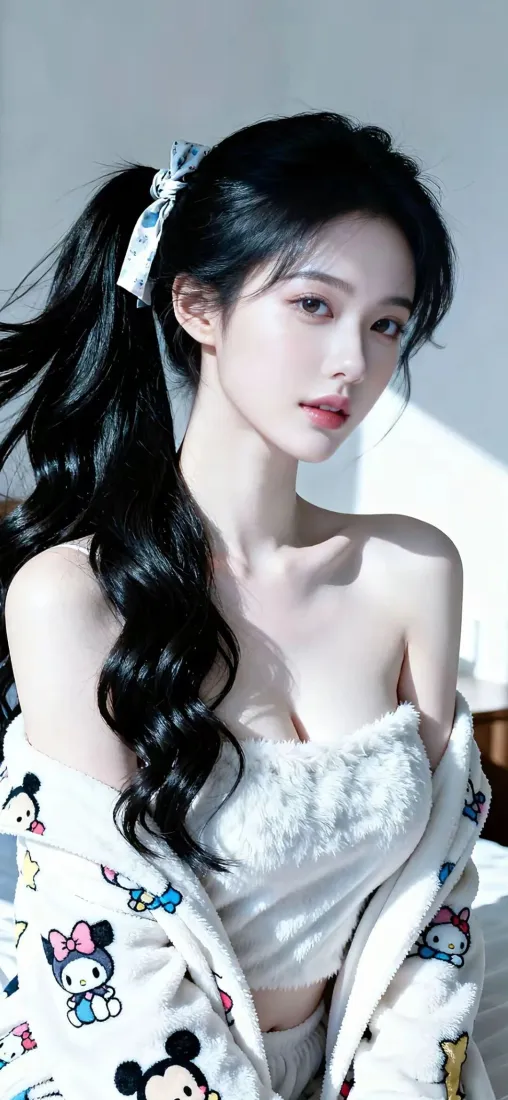 马尾清纯美女手机壁纸｜居家光影背景图片 - IOS适配「哲风壁纸」