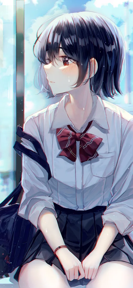 短发jk少女手机壁纸|晴空背景图片 - 清新治愈「哲风壁纸」 短发jk少女手机壁纸|晴空背景图片 - 清新治愈「哲风壁纸」
