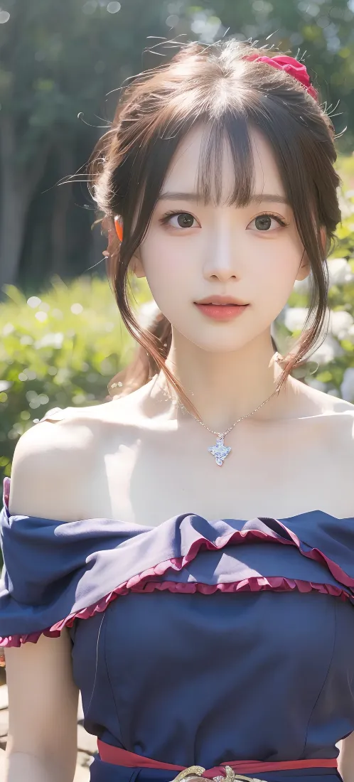甜美少女手机壁纸｜户外草坪背景图片 - 清纯人像「哲风壁纸」