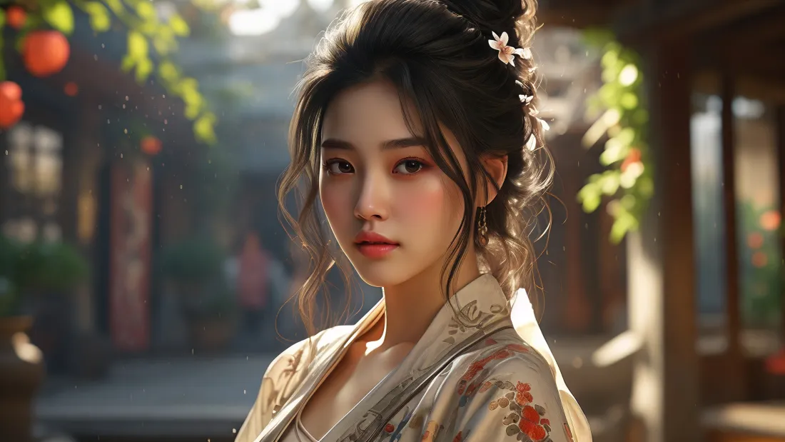 3kAI古风美女壁纸｜古街背景图片 - 氛围感古装「哲风壁纸」