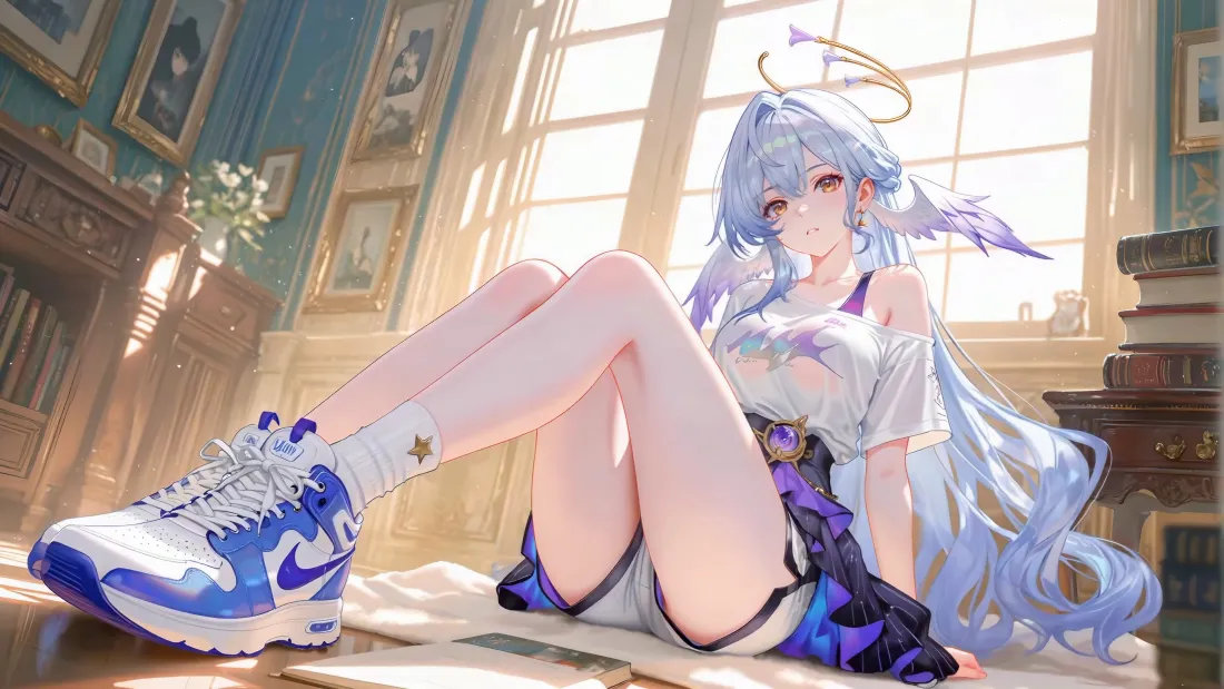 4k窗户壁纸 - 阳光 - 光环 - 少女「哲风壁纸」