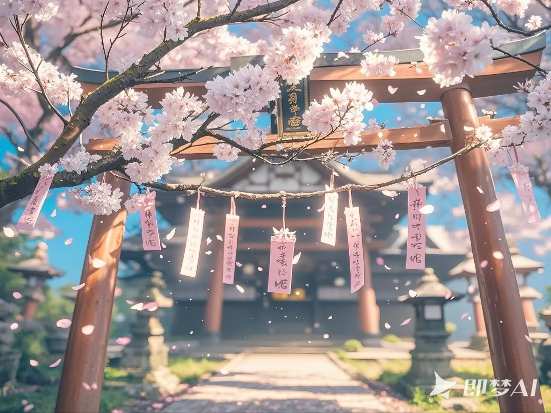2k樱花鸟居壁纸｜日式神社背景图片 - 春日樱花「哲风壁纸」