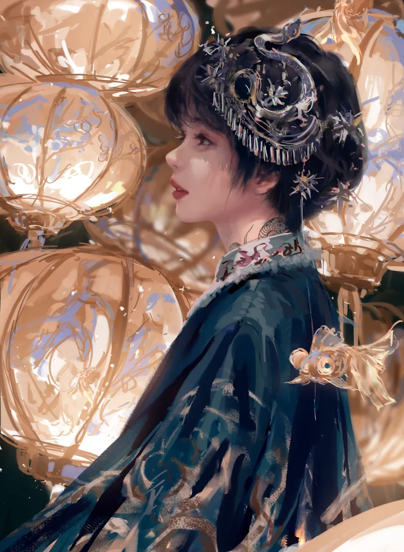 新年手机壁纸|国风背景图片 - 灯笼少女「哲风壁纸」 新年手机壁纸|国风背景图片 - 灯笼少女「哲风壁纸」