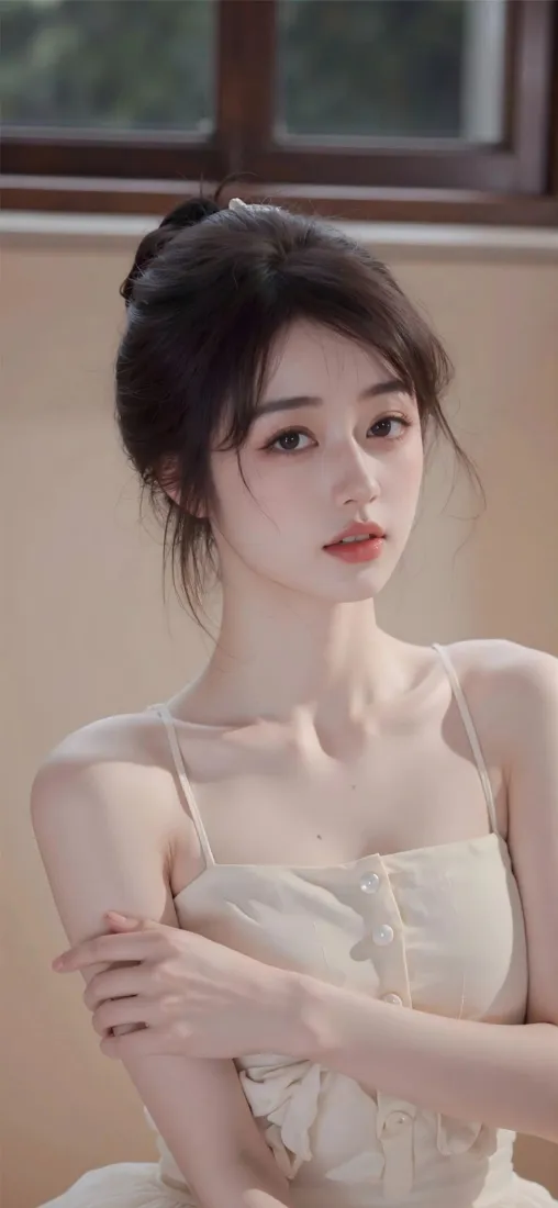 清纯美女手机壁纸｜室内背景图片 - 温柔轻熟气质「哲风壁纸」