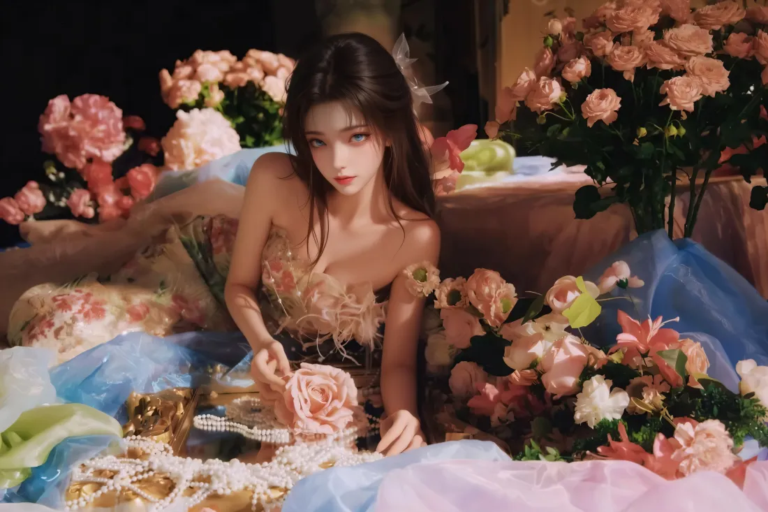 5k性感长发美女壁纸|鲜花背景图片 - 蕾丝礼服「哲风壁纸」 5k性感长发美女壁纸|鲜花背景图片 - 蕾丝礼服「哲风壁纸」