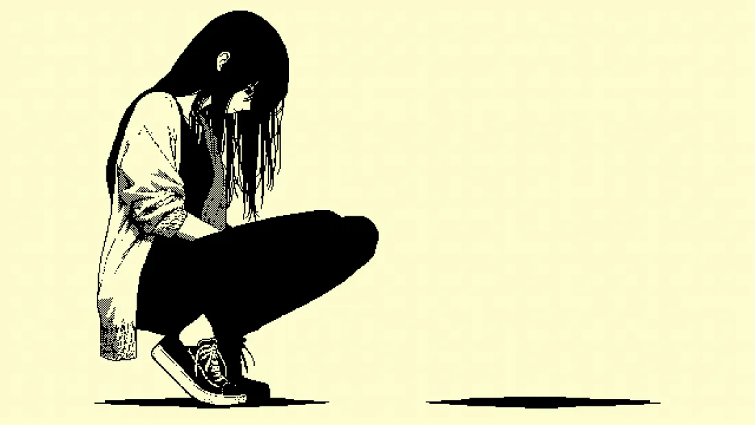 3k像素风格壁纸|简约背景图片 - 蹲姿少女「哲风壁纸」 3k像素风格壁纸|简约背景图片 - 蹲姿少女「哲风壁纸」