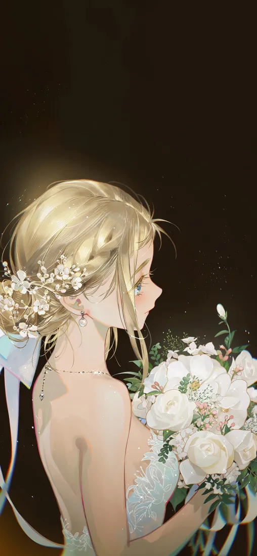金发少女手机壁纸|鲜花背景图片 - 露背礼服「哲风壁纸」 金发少女手机壁纸|鲜花背景图片 - 露背礼服「哲风壁纸」