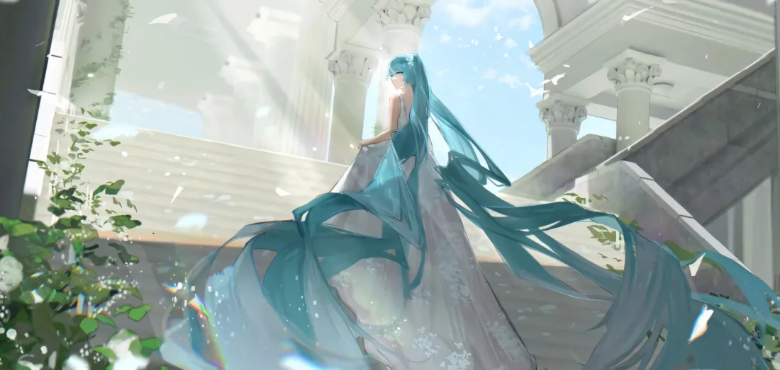 3k初音未来壁纸|婚礼背景图片 - 白纱造型「哲风壁纸」 3k初音未来壁纸|婚礼背景图片 - 白纱造型「哲风壁纸」
