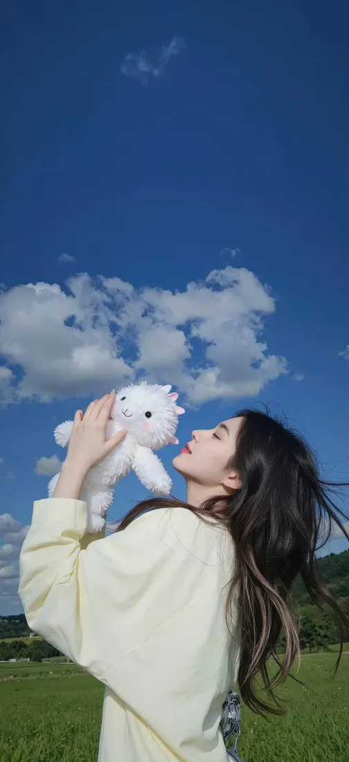 清新少女手机壁纸|蓝天草地背景图片 - 治愈氛围感「哲风壁纸」 清新少女手机壁纸|蓝天草地背景图片 - 治愈氛围感「哲风壁纸」