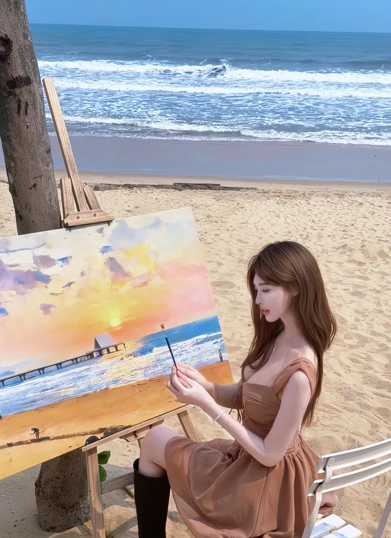 海边写生手机壁纸|沙滩背景图片 - 文艺少女「哲风壁纸」 海边写生手机壁纸|沙滩背景图片 - 文艺少女「哲风壁纸」