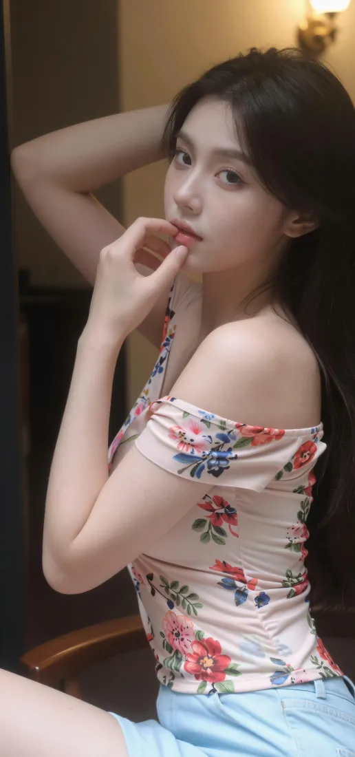 美女手机壁纸|手机背景图片 - 碎花露肩「哲风壁纸」 美女手机壁纸|手机背景图片 - 碎花露肩「哲风壁纸」