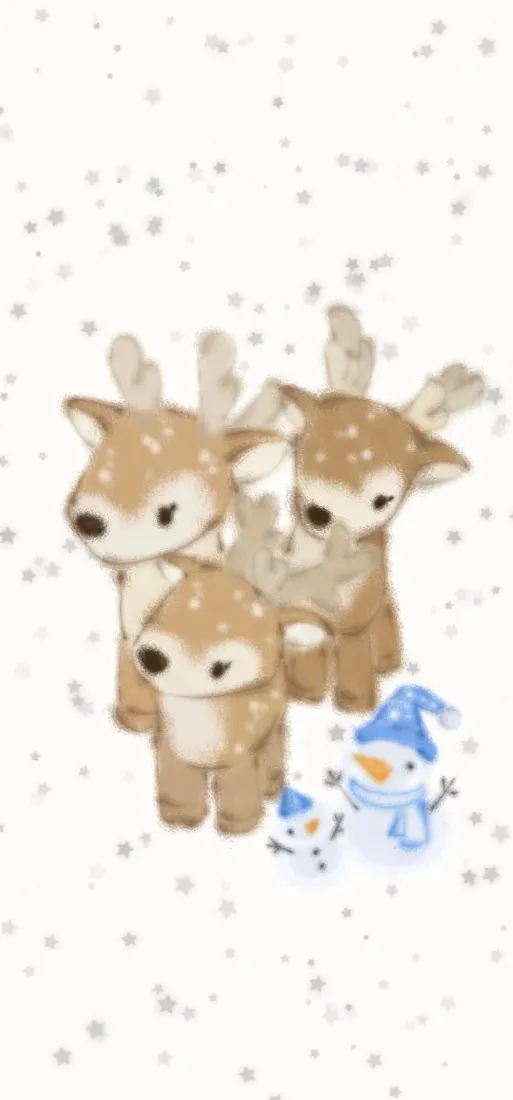 卡通梅花鹿手机壁纸|冬日飘雪背景图片 - 可爱雪人「哲风壁纸」 卡通梅花鹿手机壁纸|冬日飘雪背景图片 - 可爱雪人「哲风壁纸」