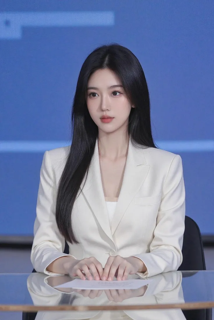 气质职场女主播手机壁纸|蓝色干净背景图片 - 职业穿搭「哲风壁纸」 气质职场女主播手机壁纸|蓝色干净背景图片 - 职业穿搭「哲风壁纸」