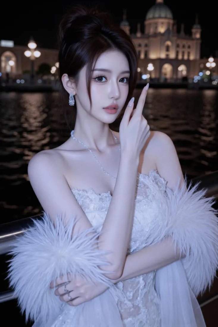 气质美女手机壁纸｜夜景背景图片 - 高级氛围感「哲风壁纸」