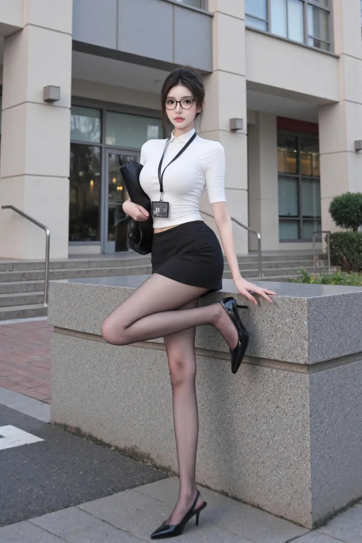 黑丝职业OL手机壁纸｜手机背景图片 - 街拍美女「哲风壁纸」