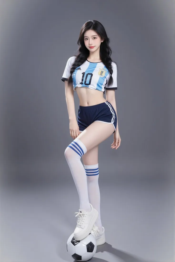 足球宝贝手机壁纸|灰色背景图片 - 阿根廷球服美女「哲风壁纸」 足球宝贝手机壁纸|灰色背景图片 - 阿根廷球服美女「哲风壁纸」
