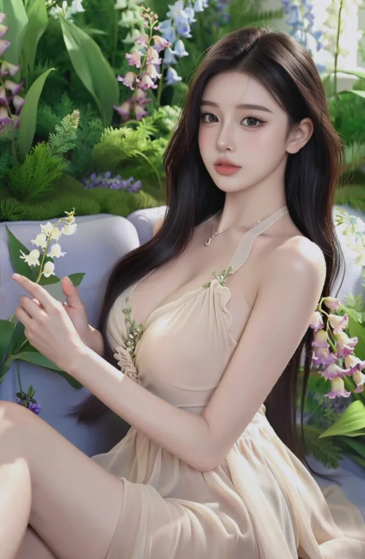 长发美女手机壁纸｜手机背景图片 - 清新花园「哲风壁纸」