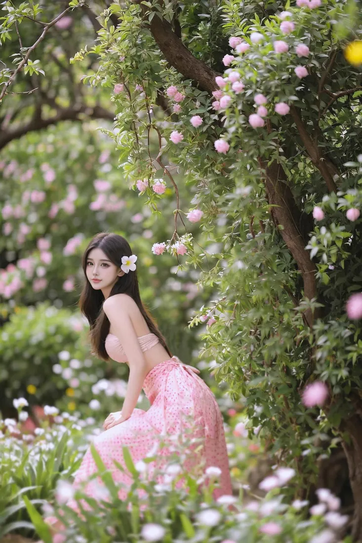 花丛美女手机壁纸|户外背景图片 - 春日清新「哲风壁纸」 花丛美女手机壁纸|户外背景图片 - 春日清新「哲风壁纸」